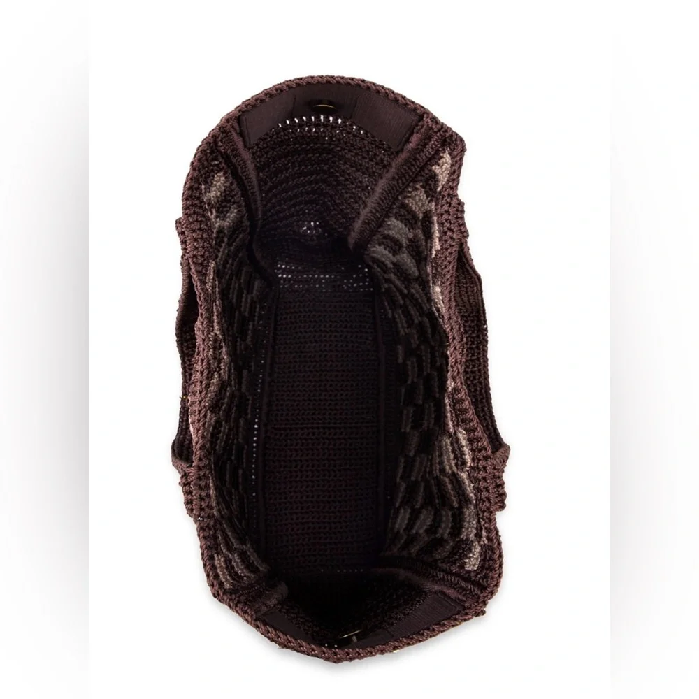 The Sak | Crochet Chocolate Brown Checker “Lanie” Market Tote 🤎 ♻️ - Picture 5 of 12